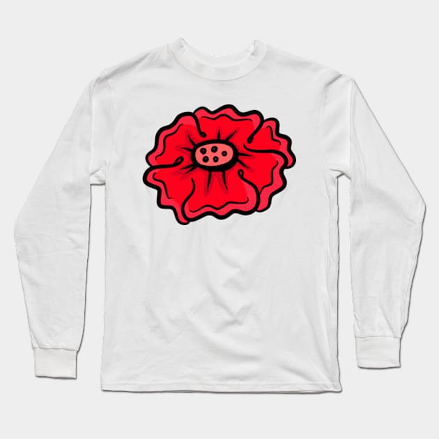 Decorative Flowers Long Sleeve T-Shirt by Hashop